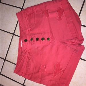Pink high waist shorts